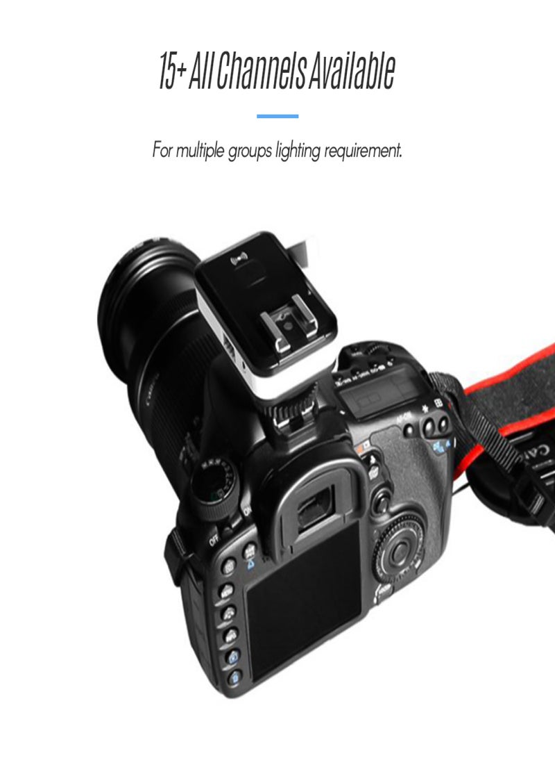 NiceFoTo Wireless Transmitter Receiver Flash Trigger with 3.5mm Adapter Compatible with Canon Nikon - Image 4